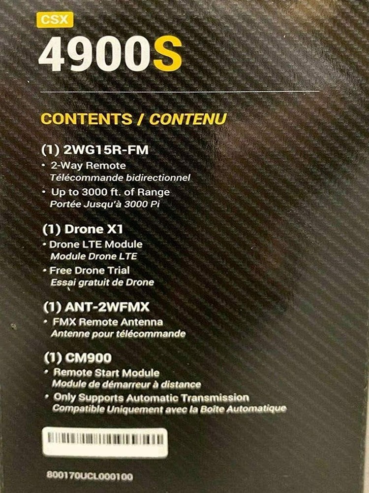S 4-Button 2-Way, 3000' Remote Start System w/Drone X1LTE
