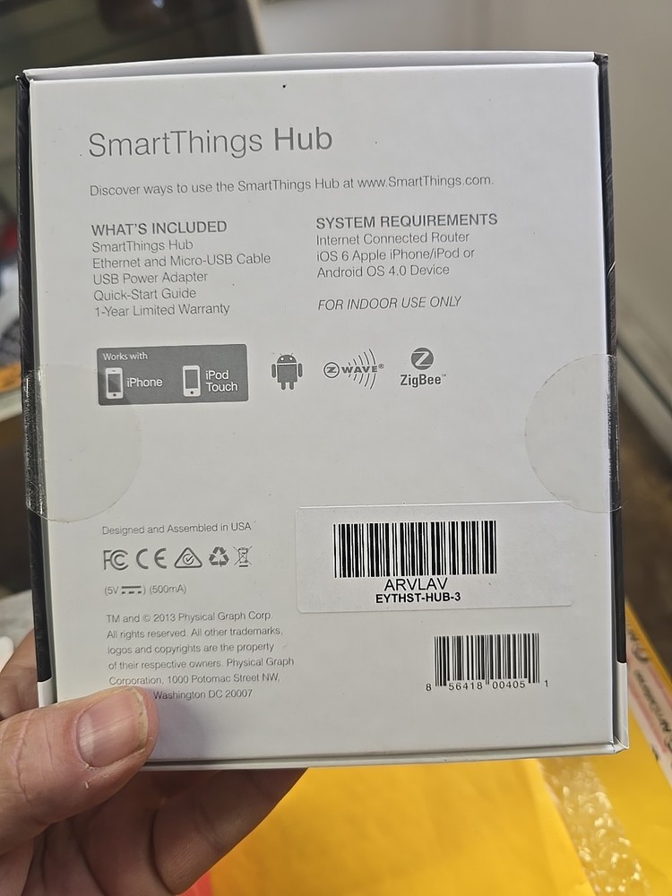 SmartThings Hub Wireless Wired Wi-Fi ZigBee Z-Wave Smart Home Controller + Extra