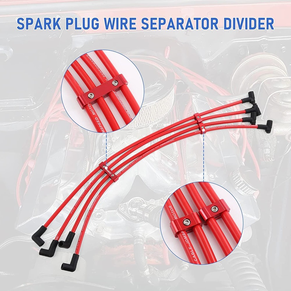Engine Spark Plug Wire Separator Divider 8mm 9mm 10mm Red spark plug wire holder
