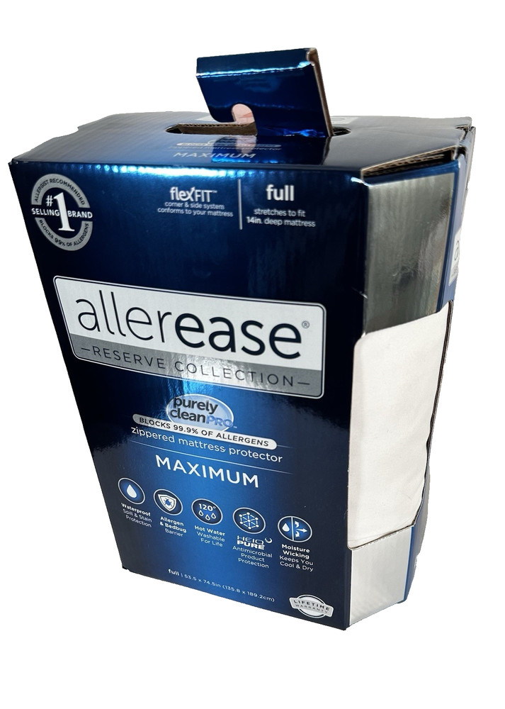 Allerease Reserve Collection Purely CleanPro Zippered Mattress Protector Full