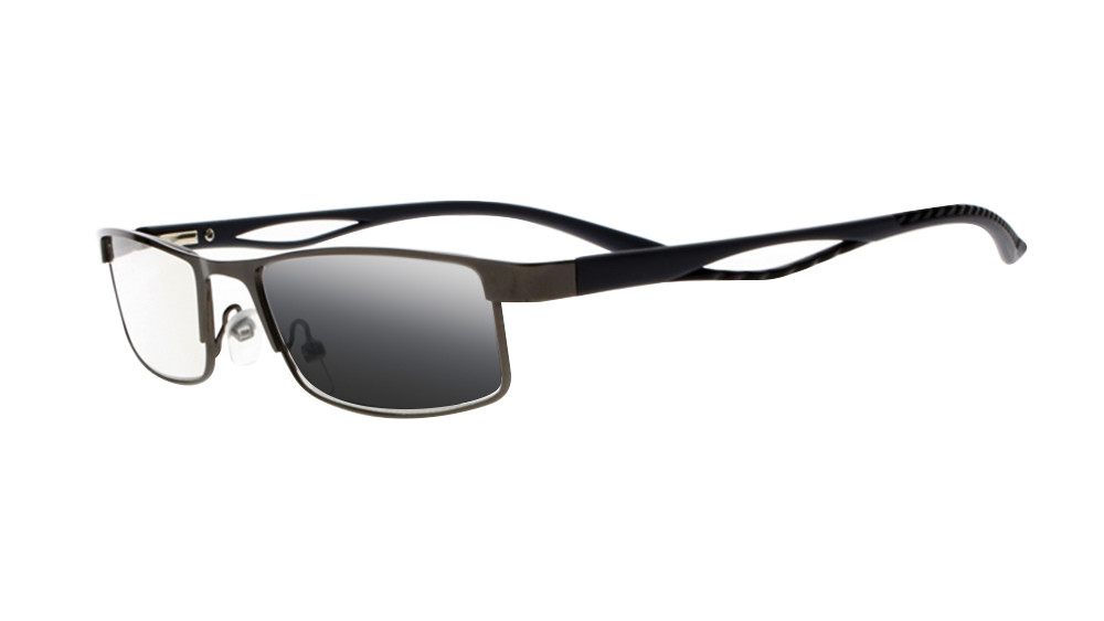 Men Transition Photochromic Gun Nerd Geek Computer Reading Glasses Sun Reader