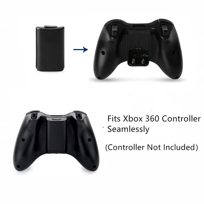 Battery Back Cover Case Shell Pack For Xbox 360 Wireless Controller Black