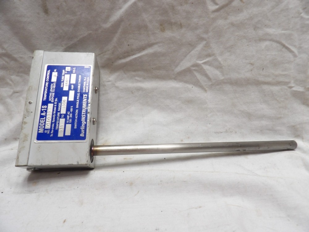 Burling Instruments A-1S Temperature Control Switch Temp Set 1300F
