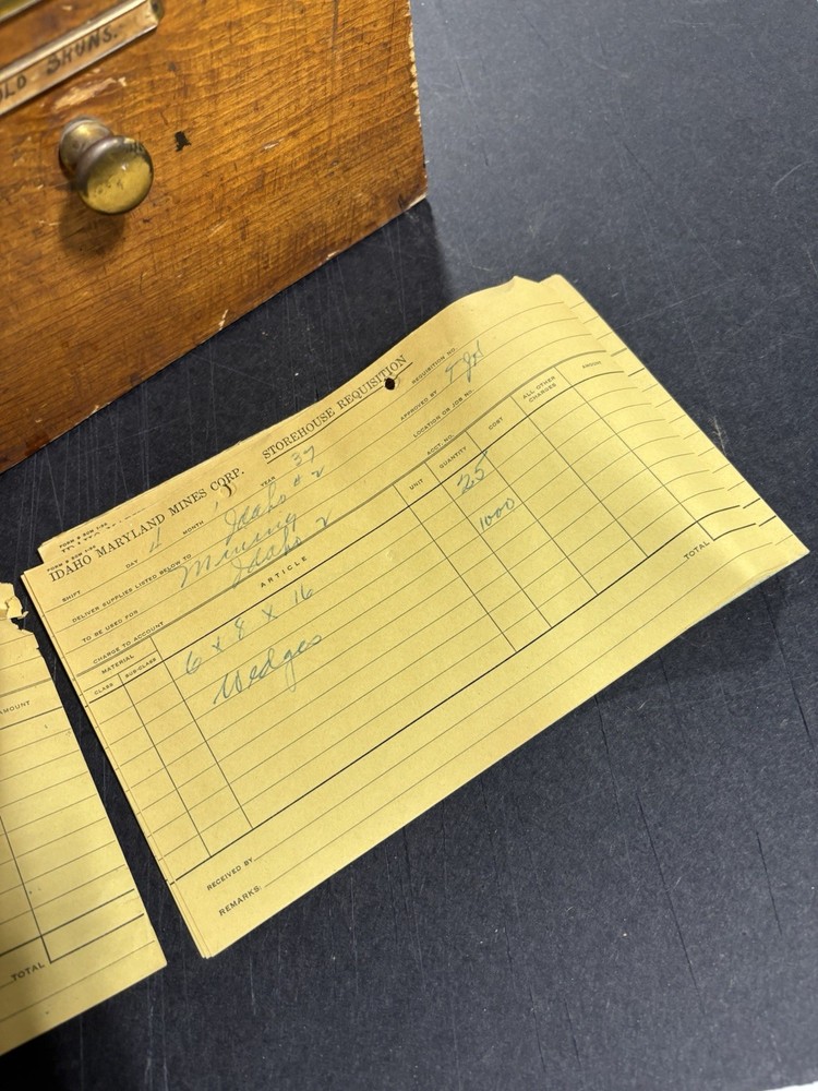 1920s 1940s Mining Papers Powder Box