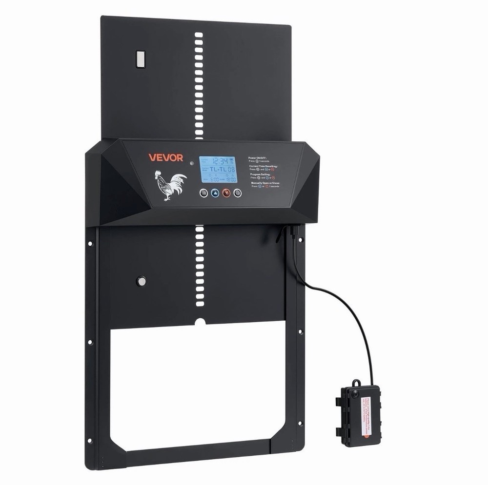 VEVOR DC & Battery Powered Automatic Chicken Coop Door Opener Light Sensor Timer
