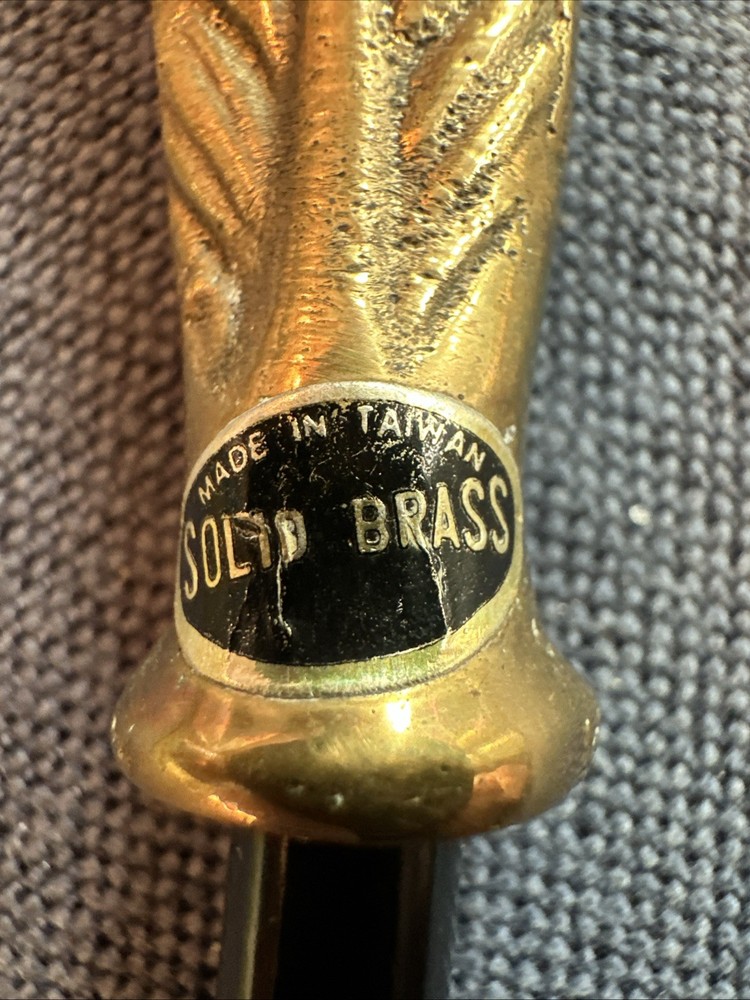Vintage Solid Brass Damper Hook Flue Pull Feather Shape From Shillito’s