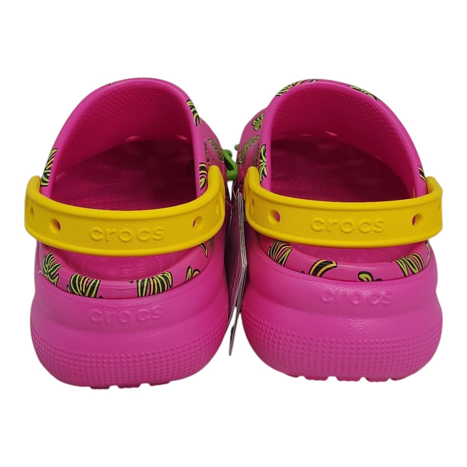 Crocs Classic Spring Jibbitz Clogs Kids Size J5 Pink Palm Trees 1.5" Platform