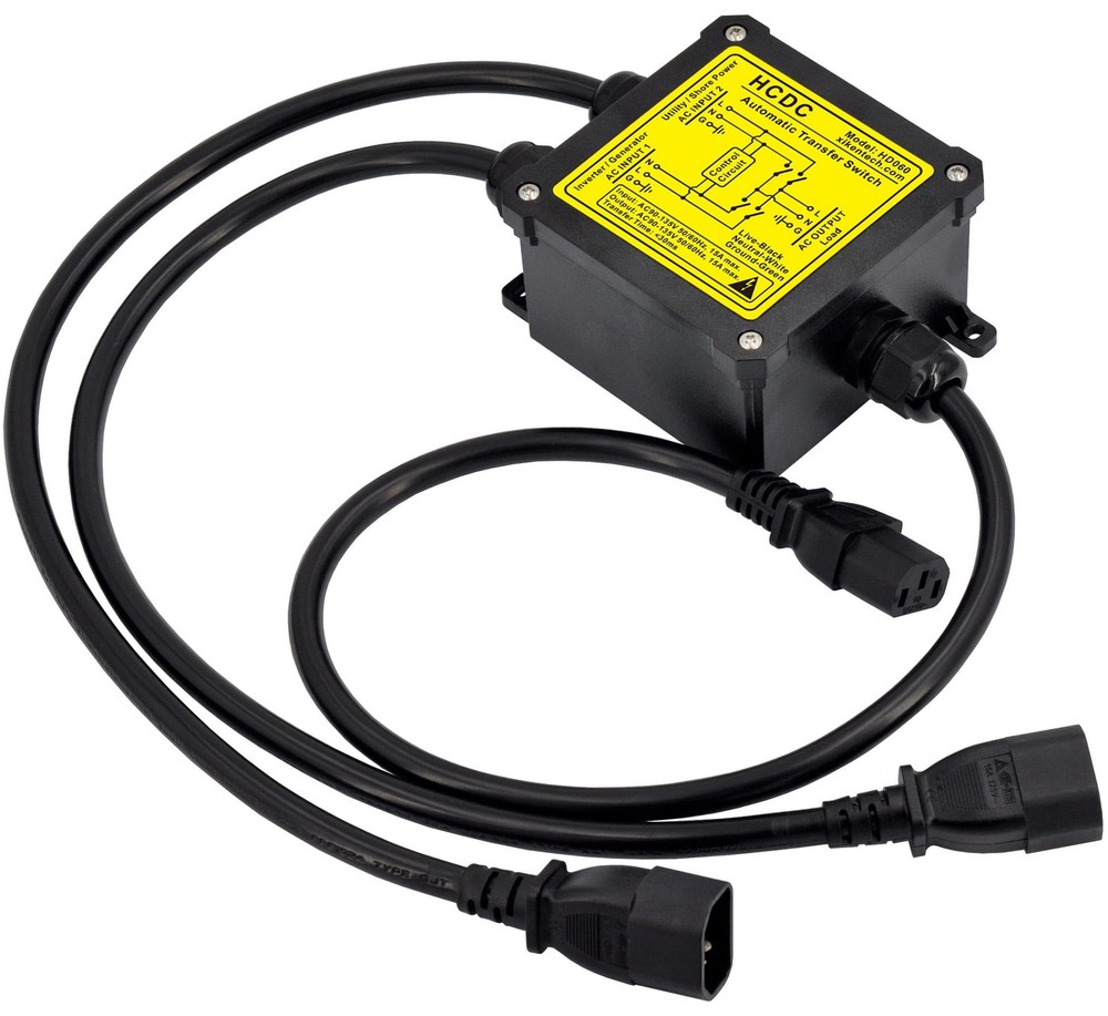 AC120V 15Amp Automatic Transfer Switch, ATS Auto Switch (IEC320...