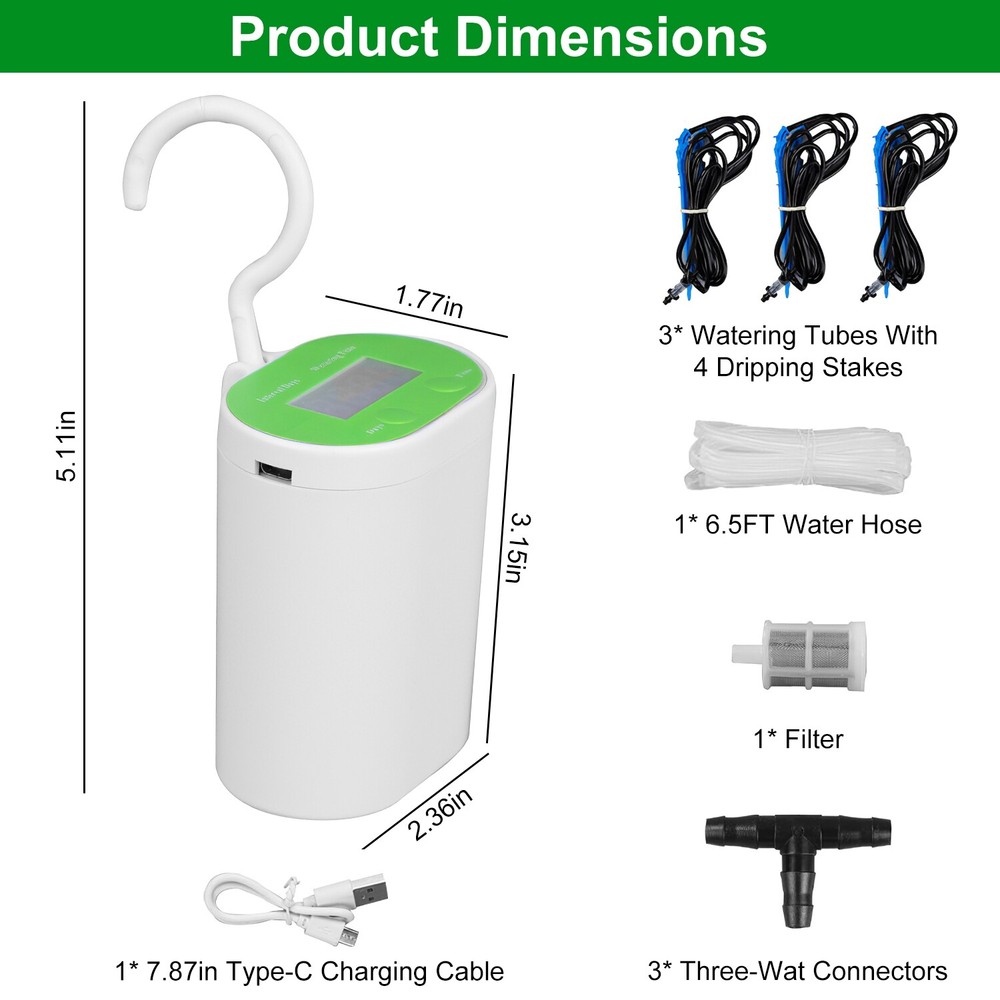 Rechargeable Automatic Watering Irrigation System With Timer Pump For 12 Plants