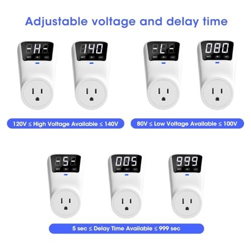 Fireproof Surge Protector Voltage Stabilizer - 15A, 1800J, Wall Mount, 2 Pack