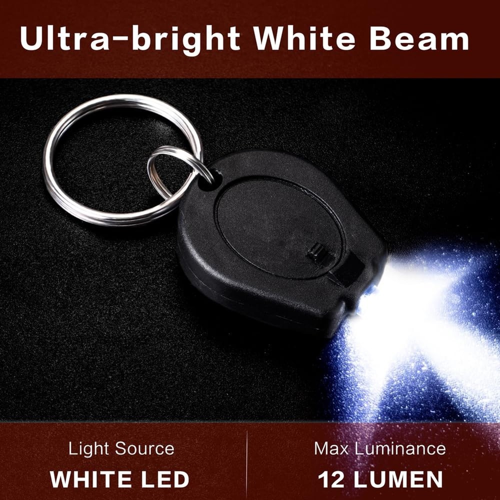 12 Pack Ultra Bright Mini LED Keychain Flashlight, Small Key Ring Flashlight,...