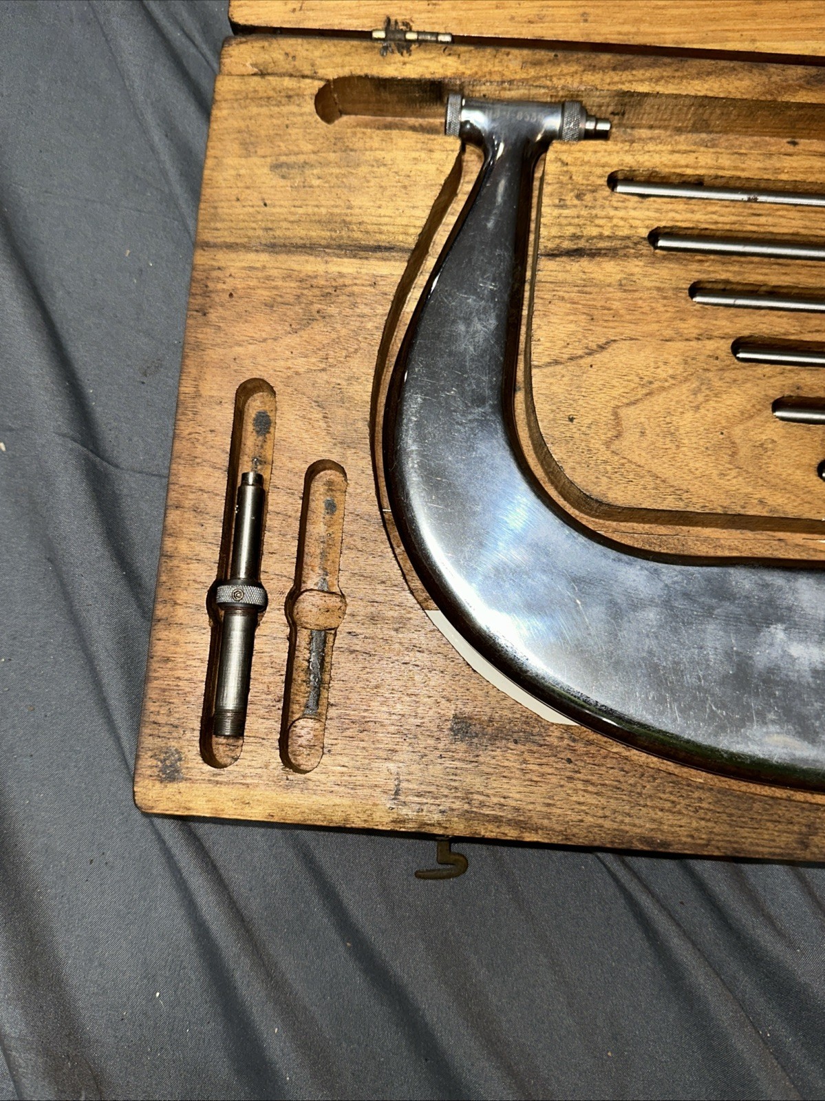 Scherr Tumico Outside Micrometer 6-12" Range .0001" Graduation Caliper Wood Box