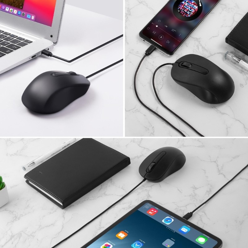 Ergonomic Type C Gaming Mouse USB C Mice 3 Buttons, for Windows Compatibility