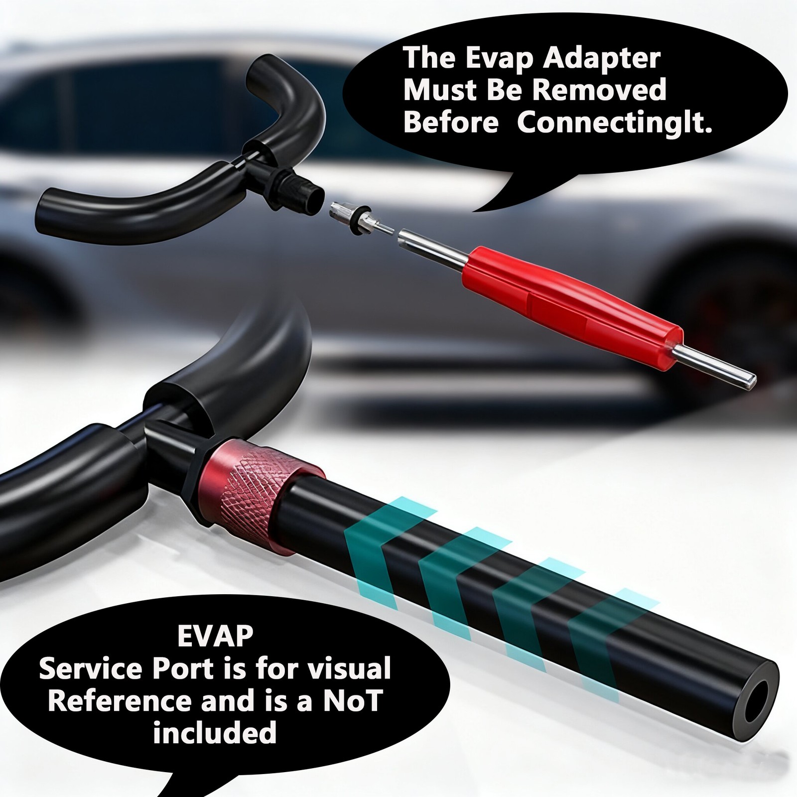 US STOCK EVAP Adapter Smoke Machine Service Port M12x1.5mm Connector Leak Tester