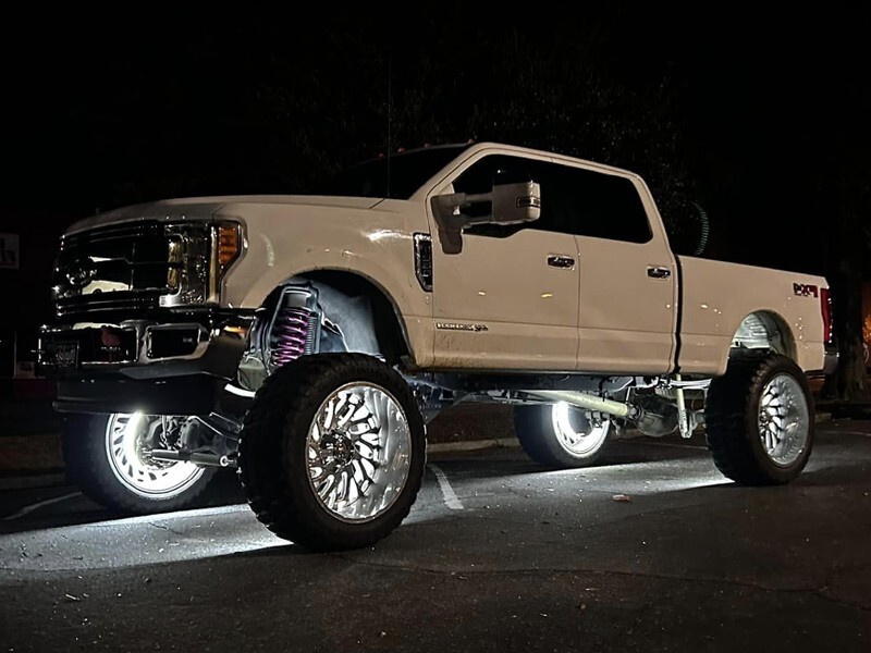 17.5'' Solid Color LED Wheel Lights For Truck Rim Lights Strobing White w/Switch