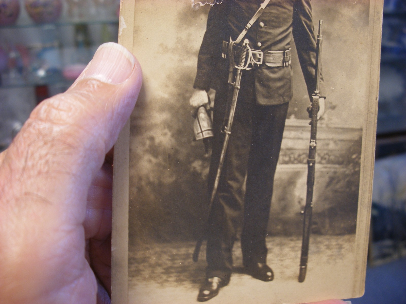 Real Photo Postcard RPPC - US Soldier 13th cavalry Company M Oconomowoc WI #3738