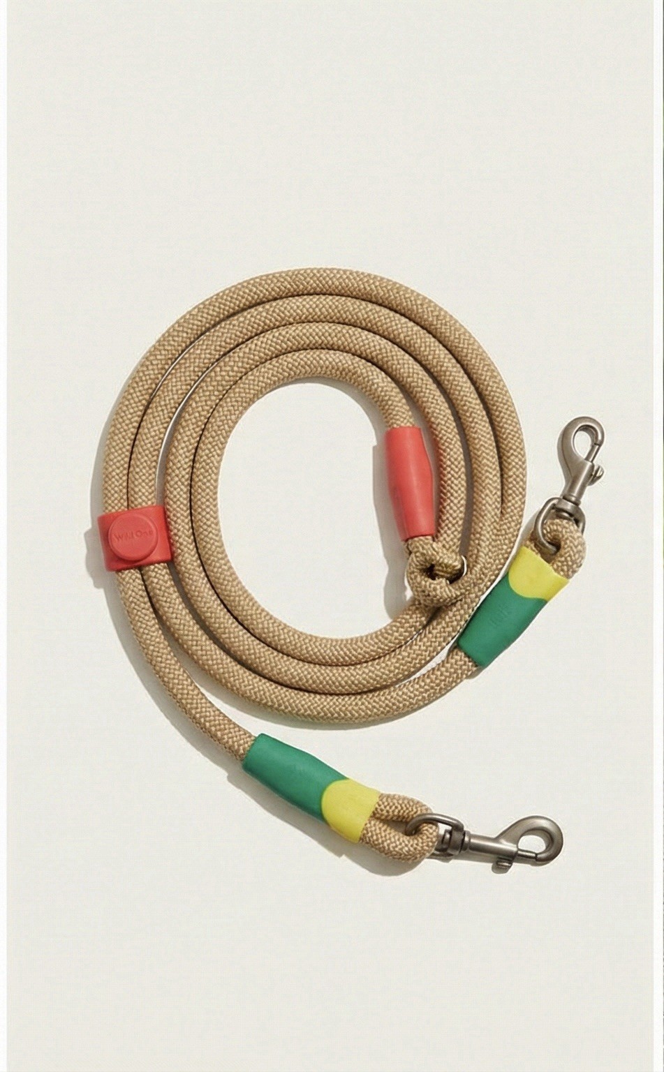 New Wild One Hands-Free Adjustable Rope Dog Leash - Tan/Multi - Standard