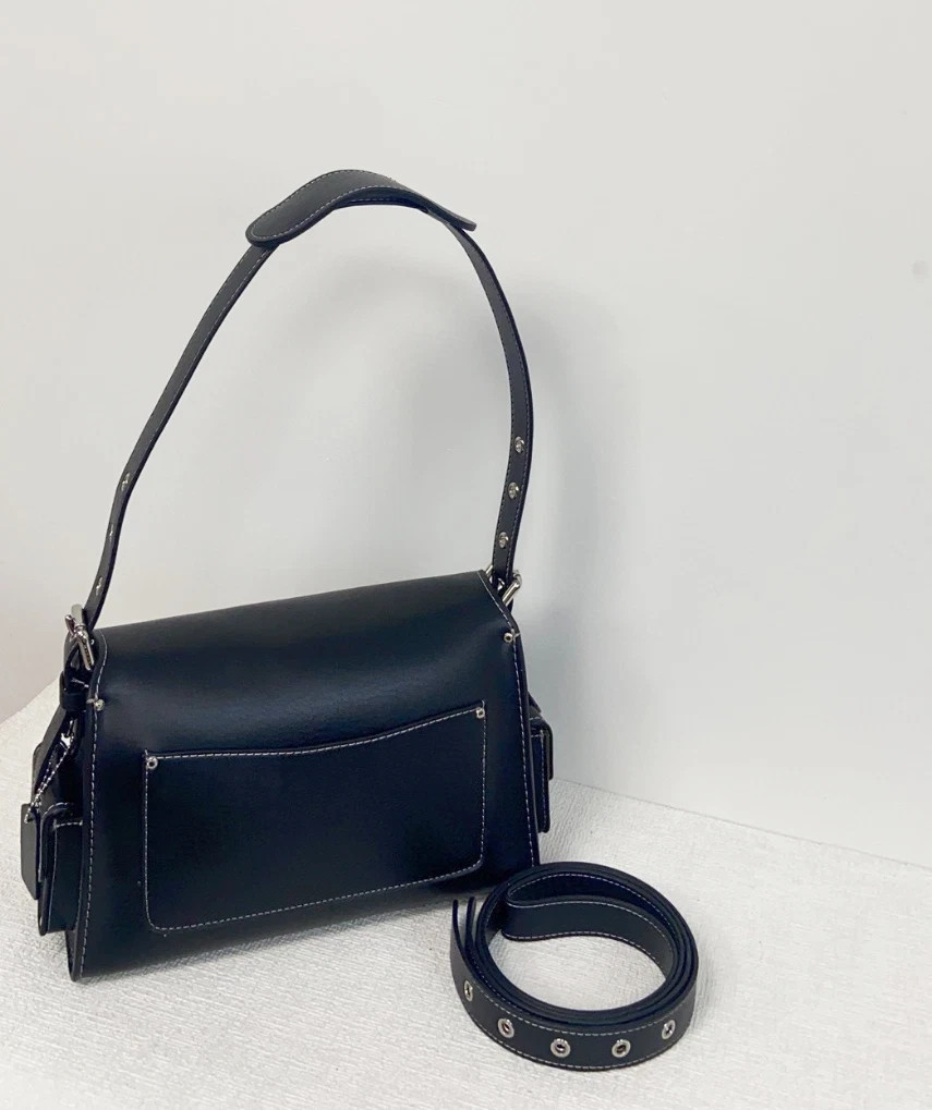NWT Coach CT721 Cargo Soft Tabby Shoulder Bag Crossbody Black New Free Shipping