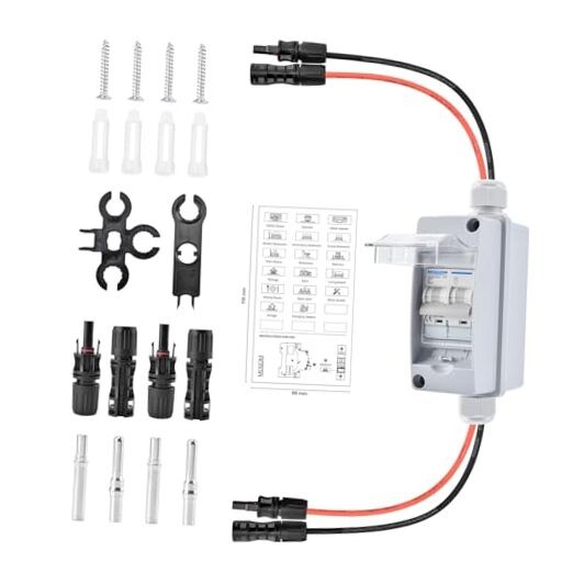 Solar Panel Disconnect Switch 1000V 30Amp IP65 Breaker Box with 2P DC