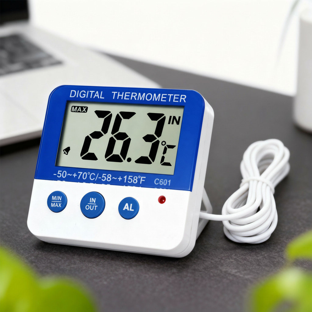 Digital Fridge Freezer Thermometer With Temperature Warning Alarm Max Min ℃/℉