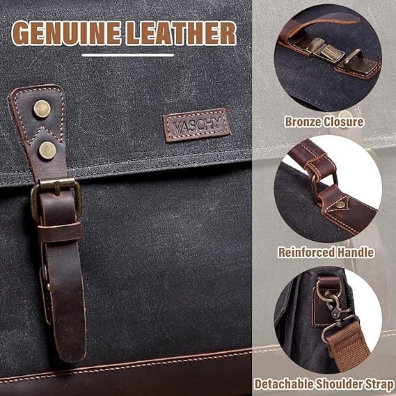 Vaschy Style Meets Functionality Messenger Laptop Bag 16.5''
