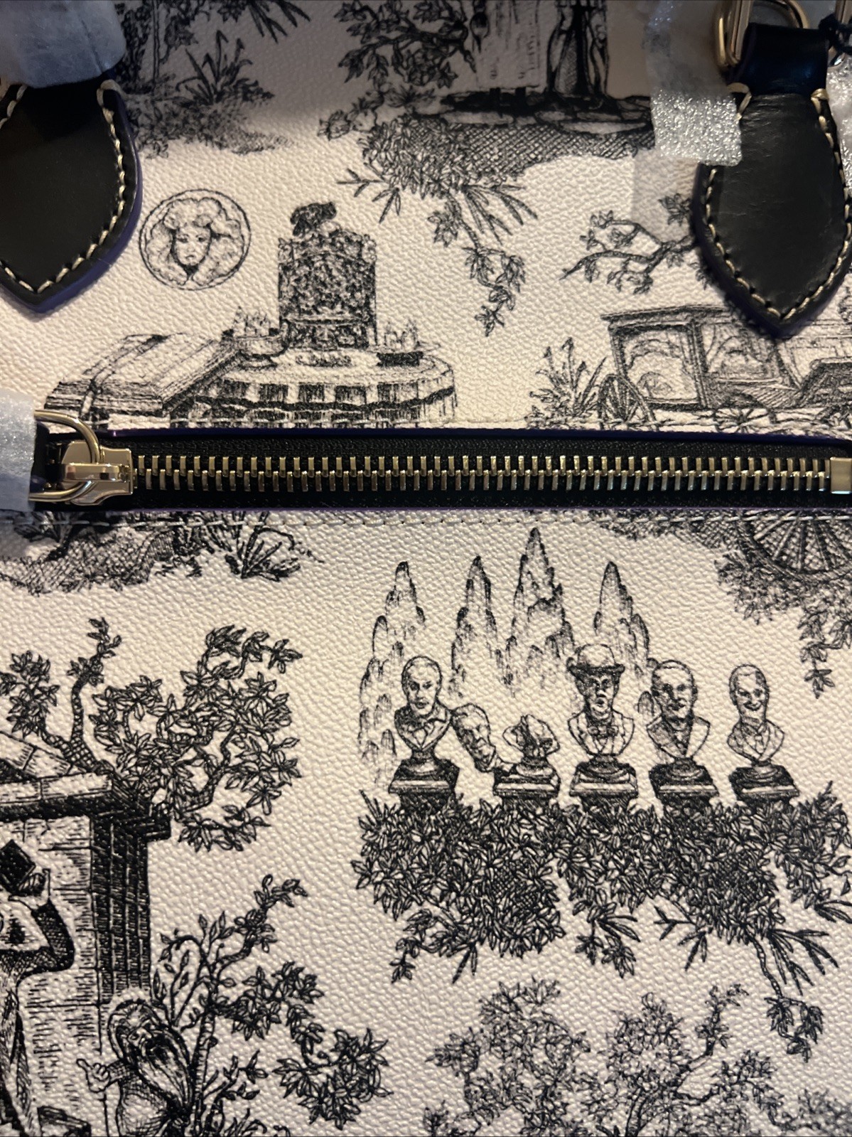 Disney Dooney & Bourke Haunted Mansion Toile Satchel NWT