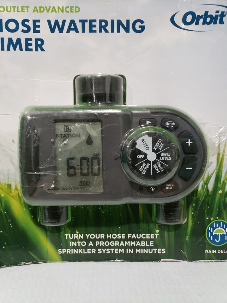 Orbit Advanced Hose Faucet Timer Programmable 2-Outlet Good