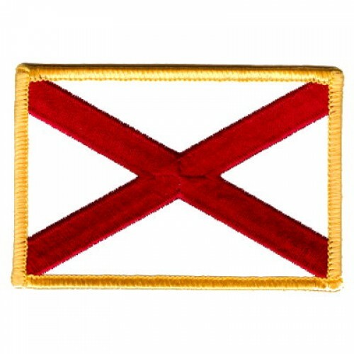 Motorcycle Biker Vest Jacket Patch - Alabama State Flag 3" Patch