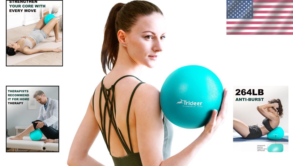 Trideer 9-Inch Pilates Ball - Core Strength & Flexibility Exercise Essential