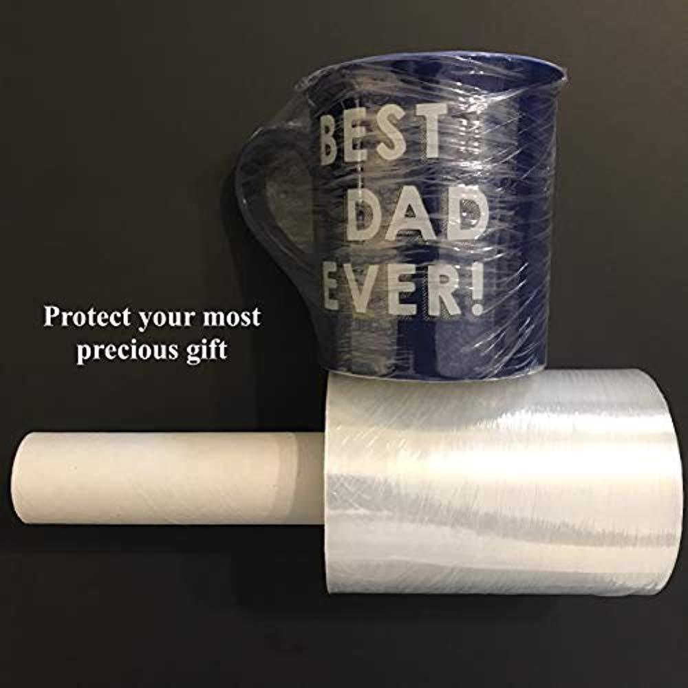 Shrink wrap Stretch Film Clear 3 Rolls 5"x1000 80 Gauge with Handle Heavy Duty