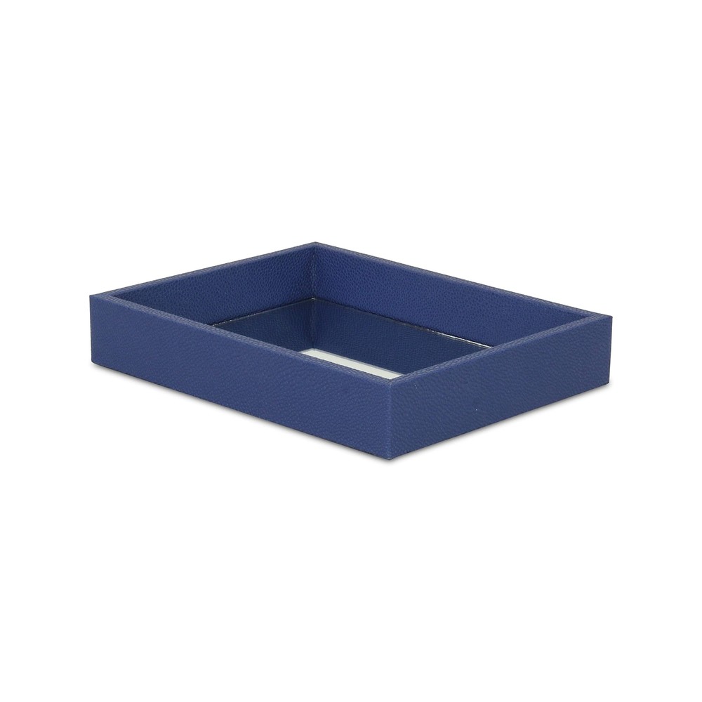 10 Navy Blue Rectangular Wood Handmade Tray