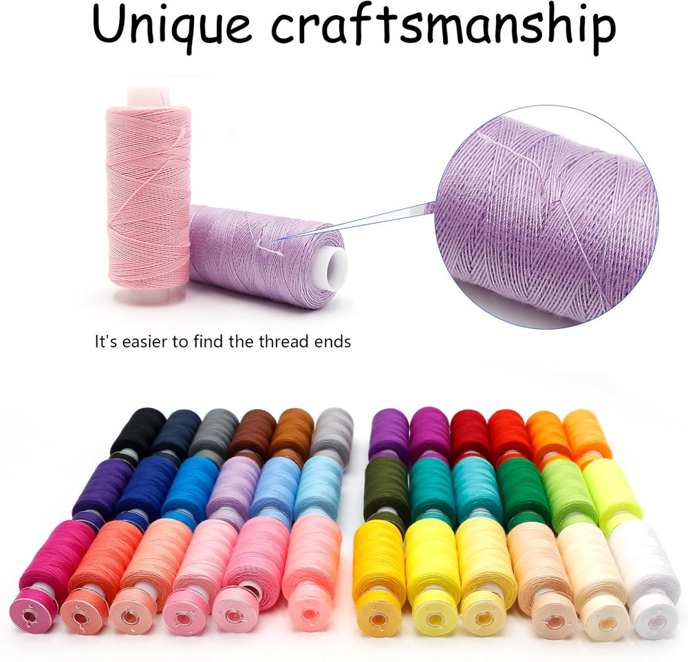 82Pcs Sewing Thread Kit, 36 Assorted Colors Machine Threads with Spools, 36 Same