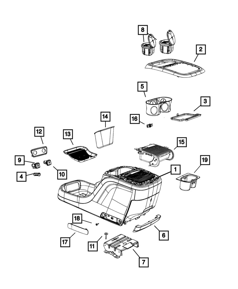 Genuine Mopar Storage Bin 6EG66ML8AE