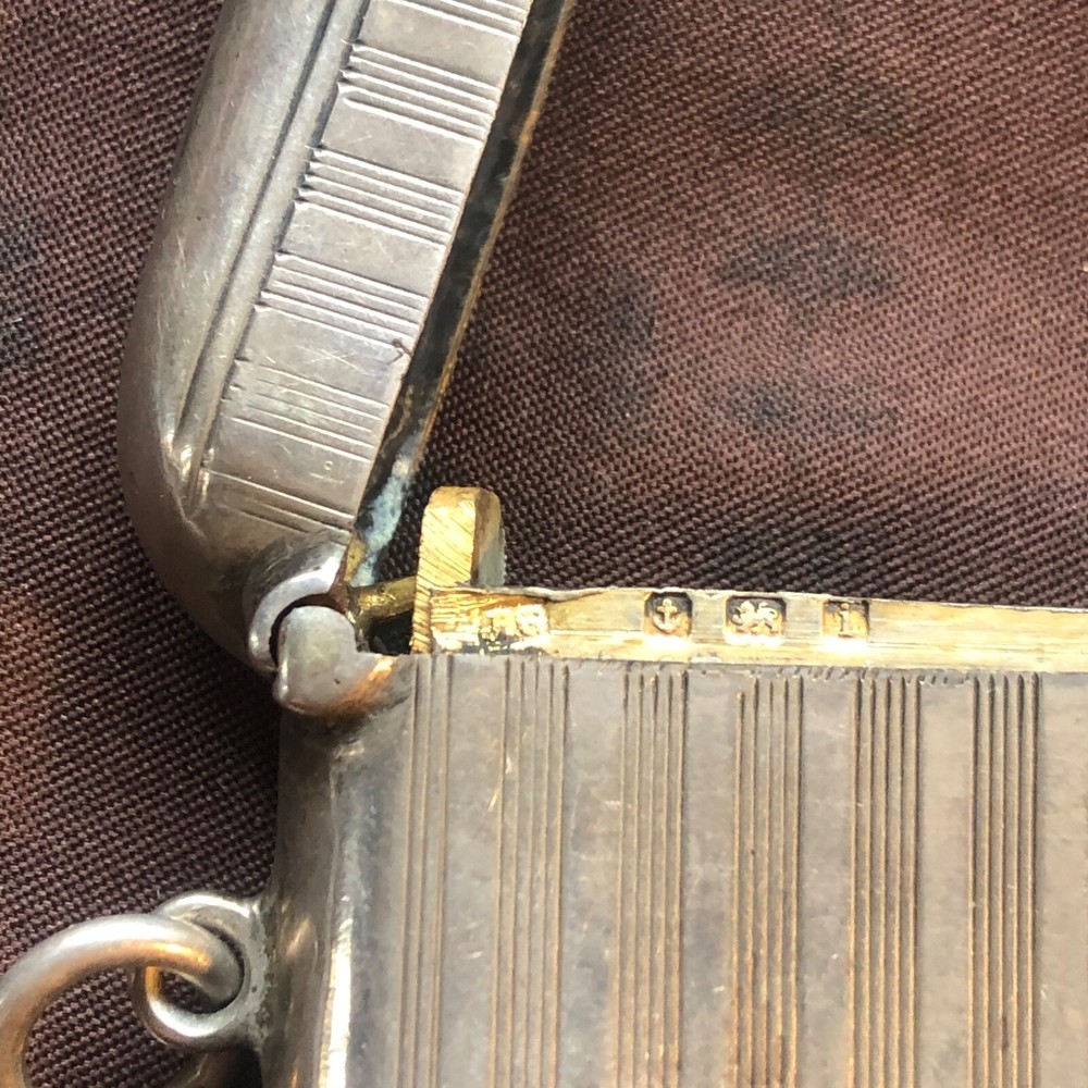 antique silver vesta ,bham 1908