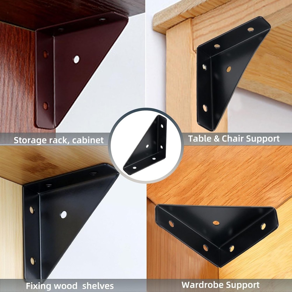 10 Pack Triangle Corner Braces Bracket 2.55'' - Metal Angle Shelf Connector B...