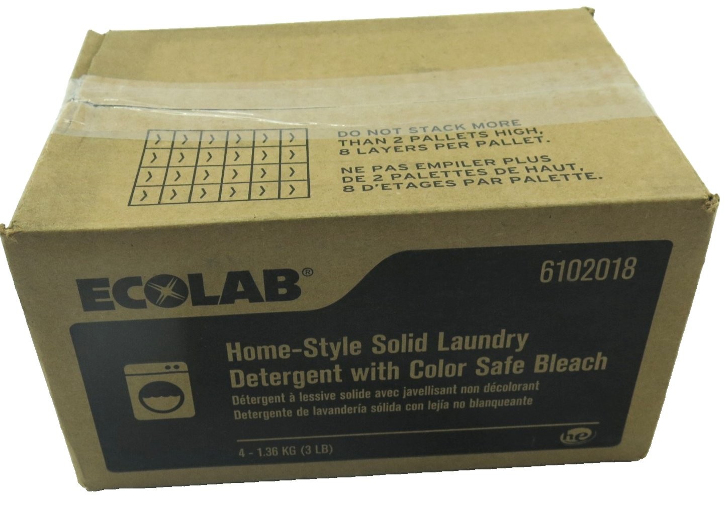 Ecolab 4 Count Home-Style Solid Laundry Detergent with Color Safe Bleach 6102018