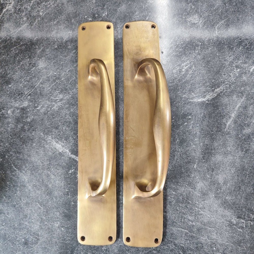 2 PCS 12" x 2" barn door grab Solid Brass Large plain Handle 30cm Pull heavy PUB