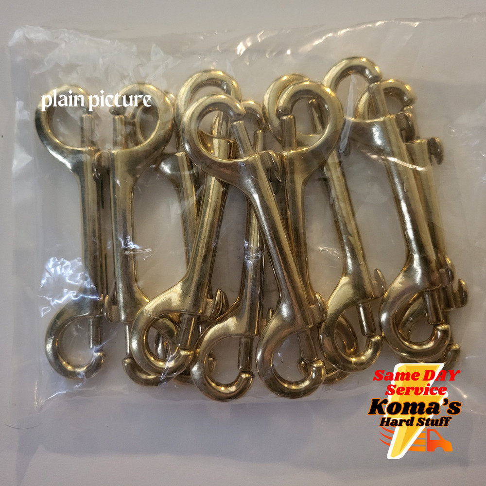 4 3/4" Marine Grade solid Brass vintage look double ended snap hookthumb clasp.