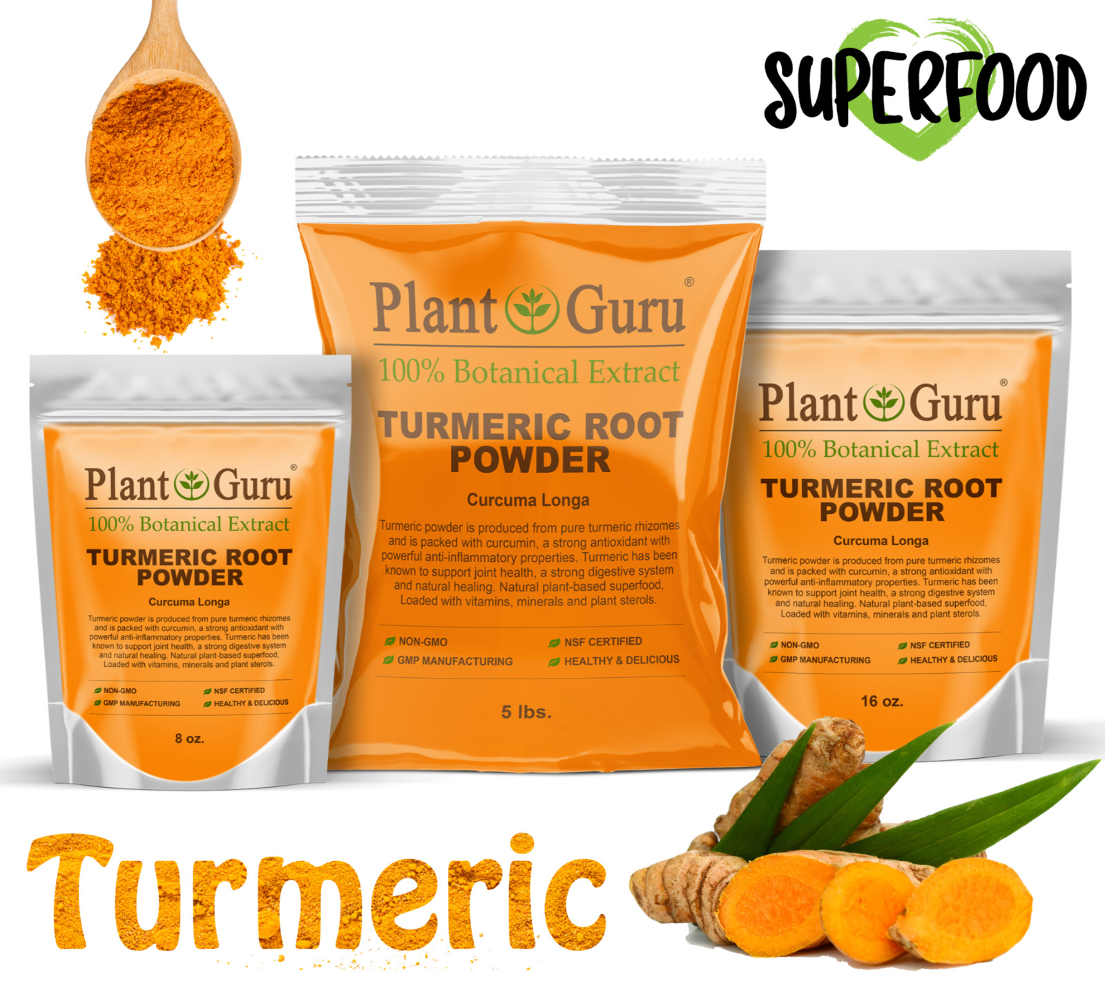 Turmeric Root Powder Curcumin Curcuma Longa Pure Natural Bulk Spice ALL SIZES