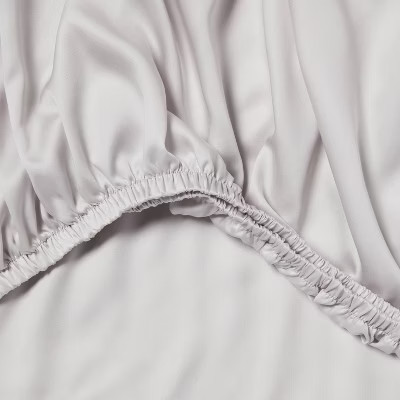 Queen 320 Thread Count Cool TENCEL Lyocell Sheet Set Light Gray -