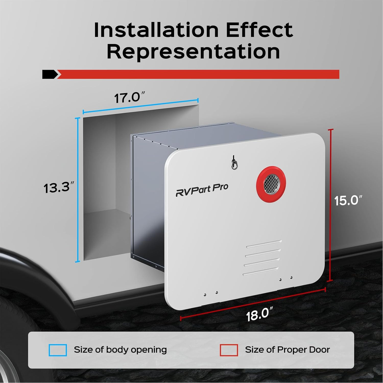 15" x 18" White RV Water Heater Door & Flange Combo for Easy Access