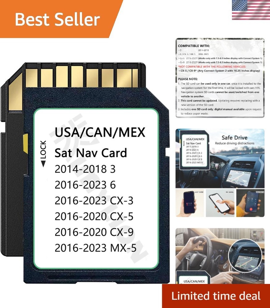 Upgraded Navigation SD Card - , Offline GPS Map & HUD Support, Compatible wit...