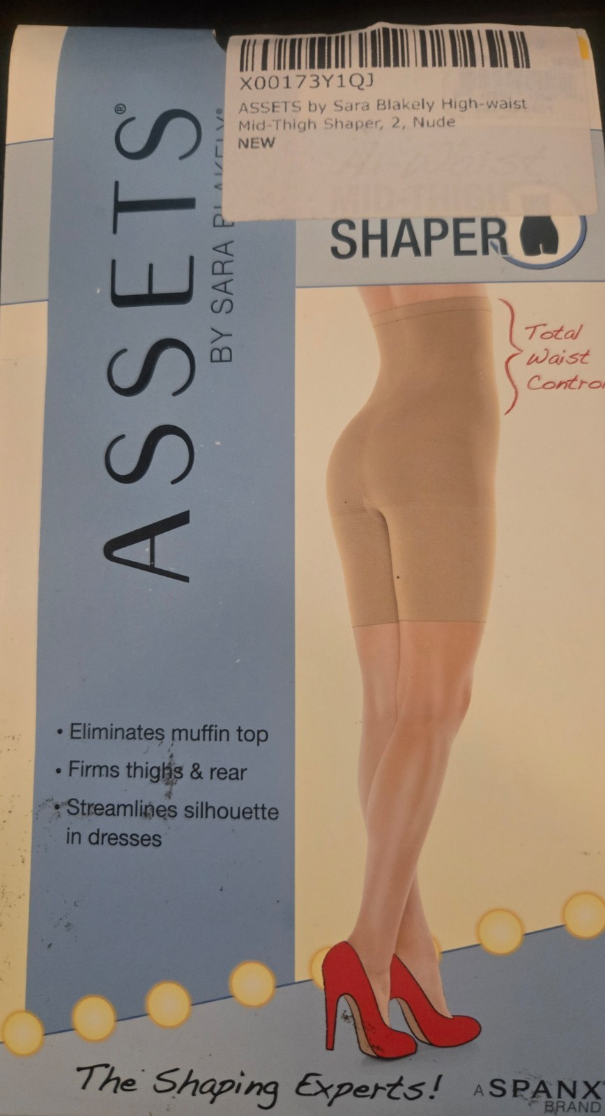ASSETS by Sara Blakely SPANX High-Waist Mid-Thigh Shaper Size 2 Nude 166B