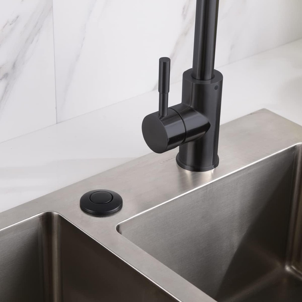 Air Switch Button for Garbage Disposal - Matte Black Brass, Waterproof Design