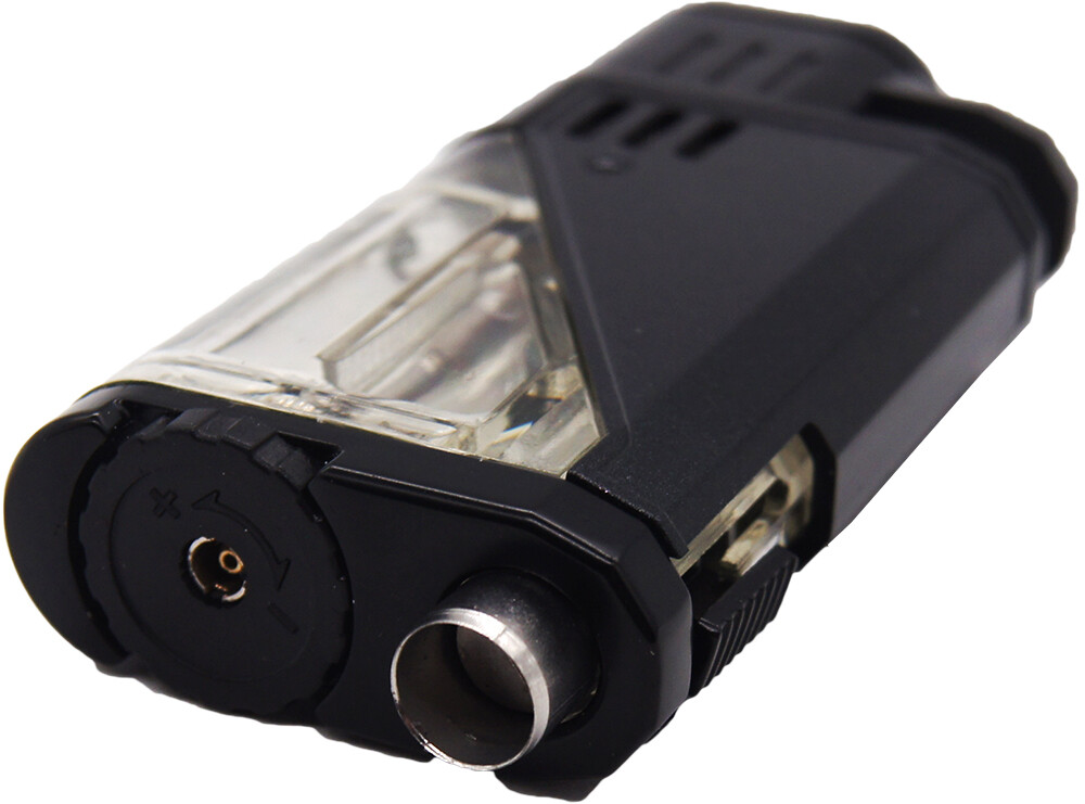 Double Jet Torch Lighter Cigar Windproof Flame Refillable w/Punch Clear Window S