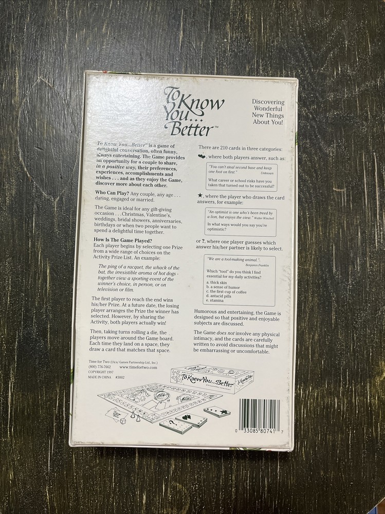 A Game For A Couple: To Know You Better- Complete