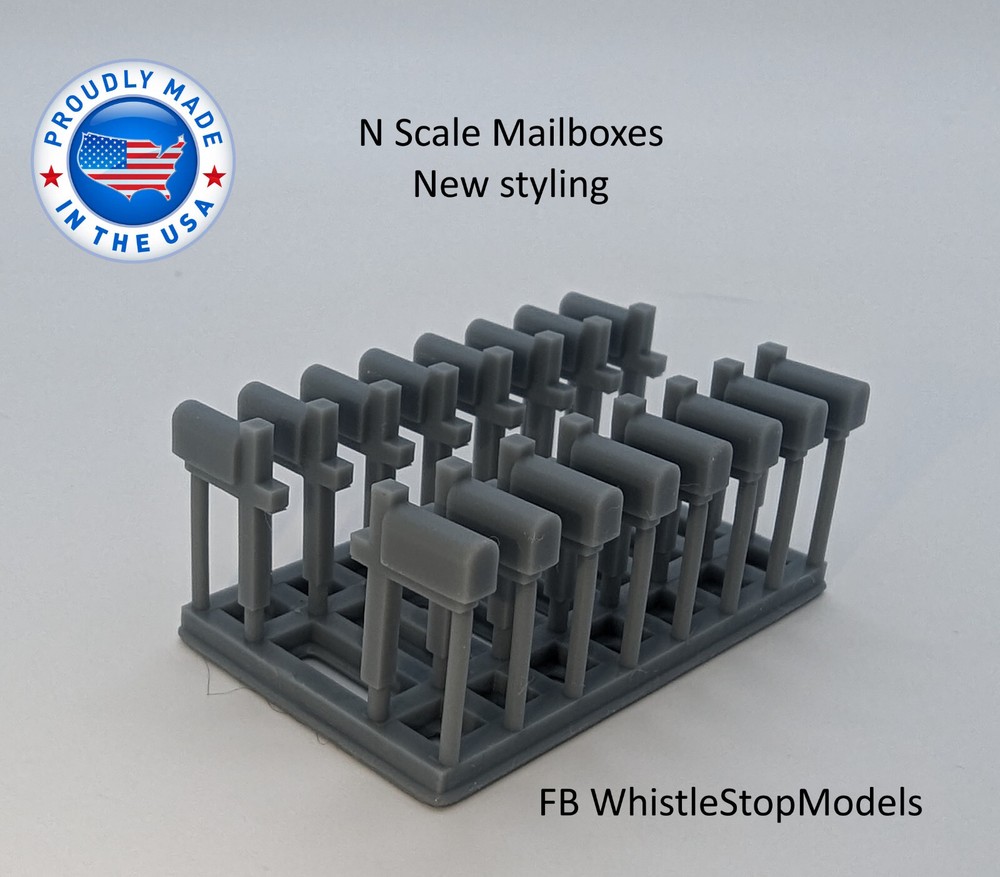 Z Scale Mail Boxes set of 16