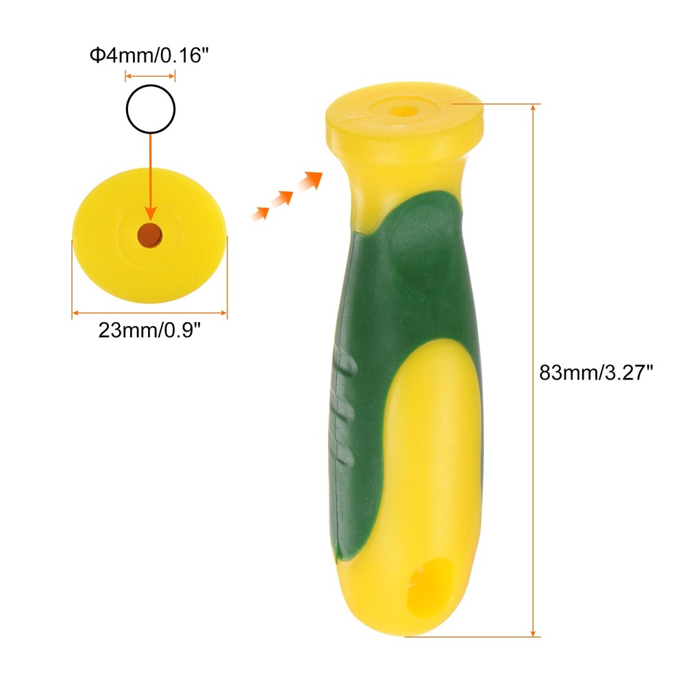 3pcs Rubber File Handle 3.27" Round Hole for Chainsaw File