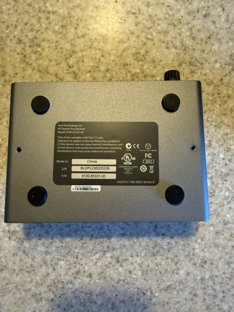 Avid Technology HD Native Thunderbolt Pro Tools Audio Interface TESTED WORKING