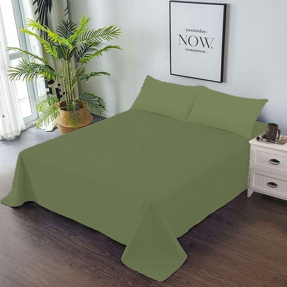 Lovely Solid Moss Bedding Collection 1000/1200 TC 100% Cotton